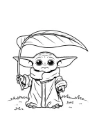 Baby Yoda kleurplaat 8
